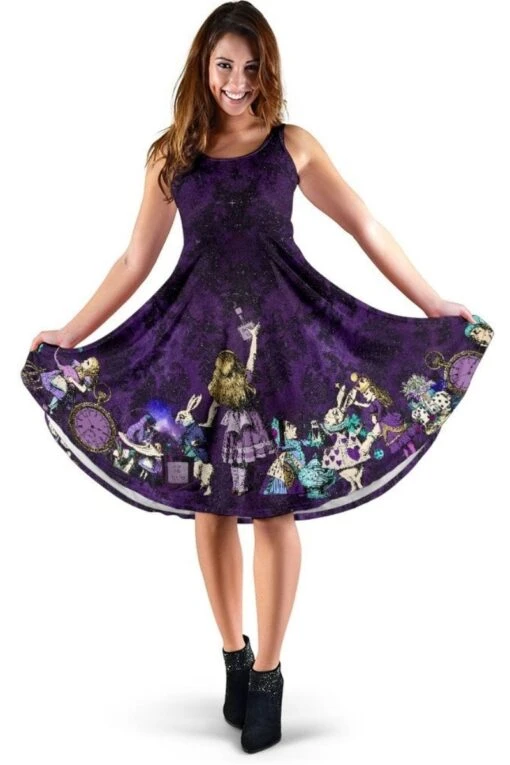 Gothic Alice In Wonderland Dress, Purple