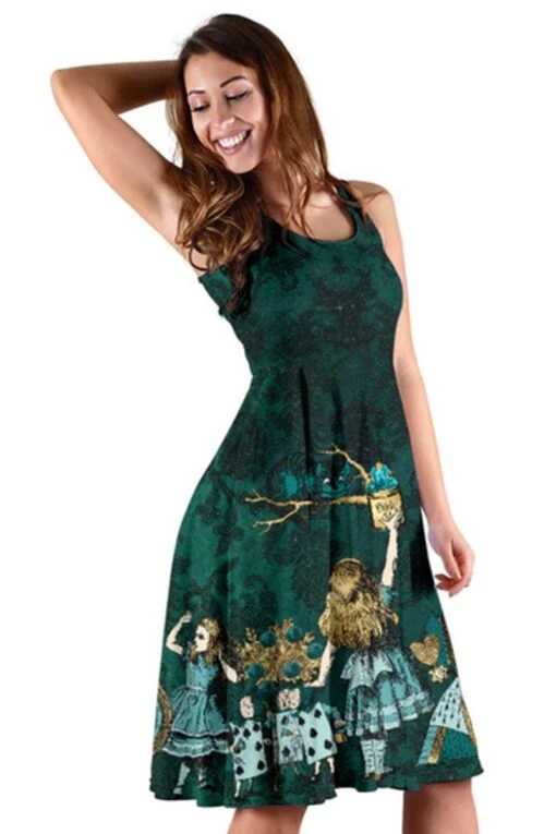 Alice In Wonderland Green Dress - Alice Dress With Pockets - Image 5