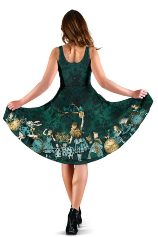 Alice In Wonderland Green Dress - Alice Dress With Pockets - Image 3