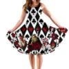 Queen Of Hearts 2 Alice In Wonderland Dress - Alice Dress With Pockets -Vintage Veil Clothing Store DRA3QOHDRESS