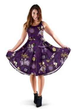 Alice In Wonderland Summer Dress - Purple Alice Dress With Pockets