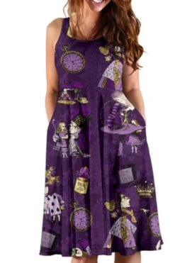 Alice In Wonderland Summer Dress - Purple Alice Dress With Pockets -Vintage Veil Clothing Store DRA5PURPLEALICEINWONDERLANDDRESS5