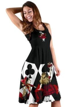 Queen Of Hearts Alice In Wonderland Dress - Alice Dress With Pockets -Vintage Veil Clothing Store DREQOHQueenofHeartssummerdress2