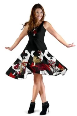 Queen Of Hearts Alice In Wonderland Dress - Alice Dress With Pockets -Vintage Veil Clothing Store DREQOHQueenofHeartssummerdress3