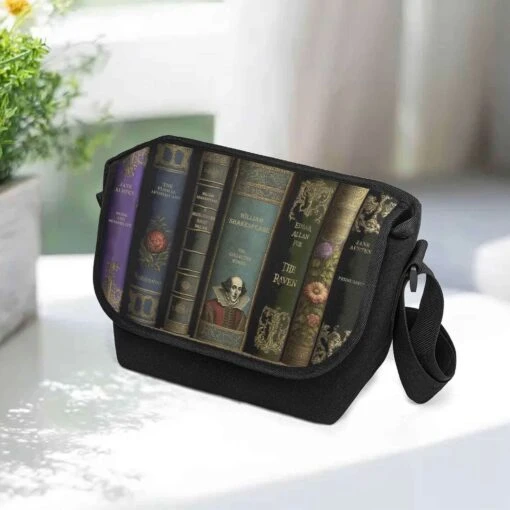 Dark Academia Classic Literature Messenger Bag - Image 5