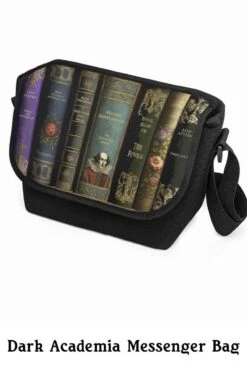 Dark Academia Classic Literature Messenger Bag -Vintage Veil Clothing Store DarkAcademiamessengerbag1