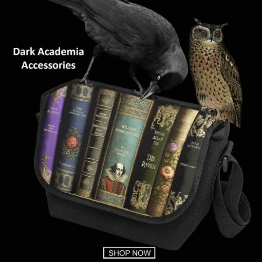 Dark Academia Classic Literature Messenger Bag - Image 3