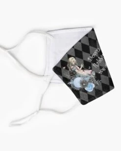 Down The Rabbit Hole We Go Again -Mask -Vintage Veil Clothing Store Downtherabbitholemaskgrey