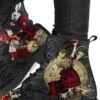 Alice In Wonderland Gothic Lace, Men's Vegan Boots, FREE Shipping