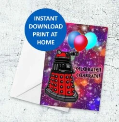 Doctor Who Printable Birthday Card - Dalek Birthday Card - Instant Download Printable Card -Vintage Veil Clothing Store GSDalek birthTHUMB