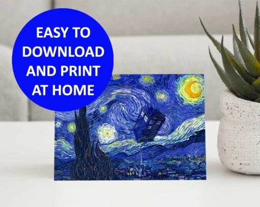 Van Gogh And The DOCTOR Card - Instant Download Printable Card - Image 2