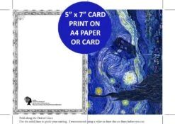 Van Gogh And The DOCTOR Card - Instant Download Printable Card -Vintage Veil Clothing Store GSstarrynightTARDISthumb3