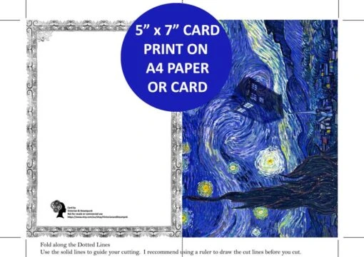 Van Gogh And The DOCTOR Card - Instant Download Printable Card - Image 4