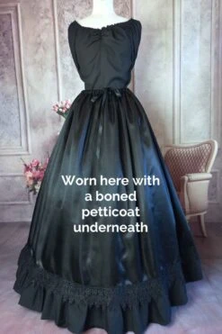 Vintage Veil Clothing Store -Vintage Veil Clothing Store GothicFulllengthsatinMajesticapetticoatskirt2