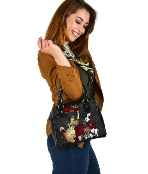 Alice In Wonderland Red & Gold Gothic Handbag - Image 3