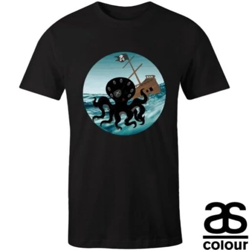 Happy Kraken - Men's AS Colour, Staple Crew Tee - Image 3