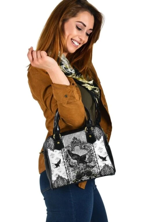 Black & White Raven Gothic Handbag
