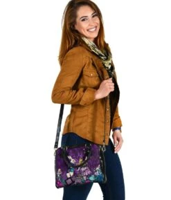 Alice In Wonderland Purple Damask Gothic Handbag -Vintage Veil Clothing Store HB94ALICEPURPLEDAMASK4