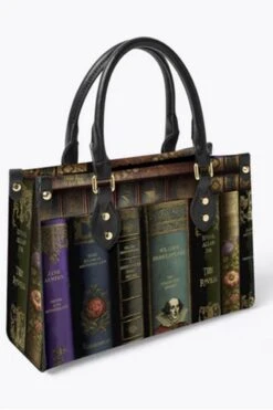 Vintage Library Books Tote Bag - Librarian Purse -Vintage Veil Clothing Store JPVBLT1