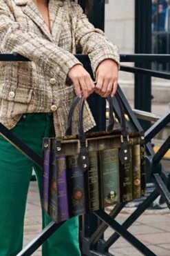 Vintage Library Books Tote Bag - Librarian Purse -Vintage Veil Clothing Store JPVBLT2