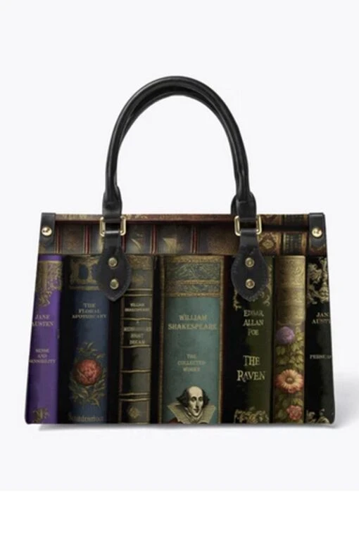 Vintage Library Books Tote Bag - Librarian Purse - Image 2