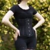 Lace & Satin Long Torso Under Bust Corset -Vintage Veil Clothing Store LTlacesatinubLinnet