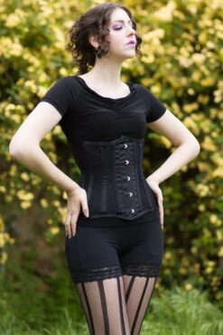 Lace & Satin Long Torso Under Bust Corset
