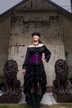 Velvet At Midnight - High-Low Skirt -Vintage Veil Clothing Store LinnetEsmeraldaonSilvia