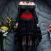 Velvet At Midnight - High-Low Skirt -Vintage Veil Clothing Store LinnetEsmeraldaonSilvia2