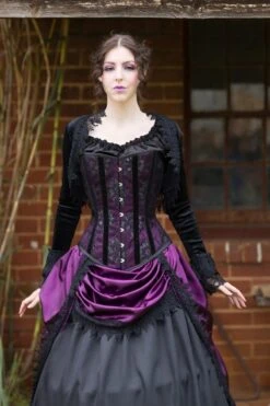 Amethyst Corset Bustle Gown Set -Vintage Veil Clothing Store LinnetFlorenciapandoraoverbustamethystcorsetbustlegownset1