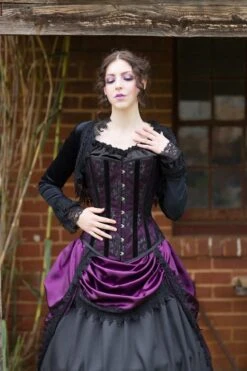 Amethyst Corset Bustle Gown Set -Vintage Veil Clothing Store LinnetFlorenciapandoraoverbustamethystcorsetbustlegownset2