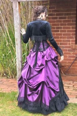 Amethyst Corset Bustle Gown Set -Vintage Veil Clothing Store LinnetFlorenciapandoraoverbustamethystcorsetbustlegownset3