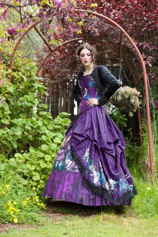 Gothic Alice In Wonderland Victorian Corset Gown - Image 5