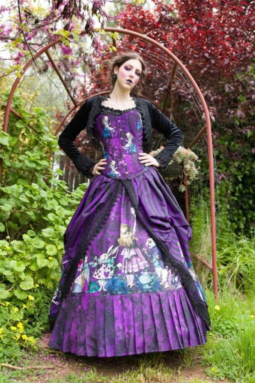 Gothic Alice In Wonderland Victorian Corset Gown - Image 8