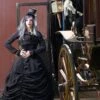 Pinstripe Victorian Wedding Dress -Vintage Veil Clothing Store LinnetPinstripeVictorianWeddingDress