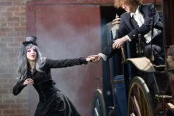 Pinstripe Victorian Wedding Dress -Vintage Veil Clothing Store LinnetPinstripeVictorianWeddingDress4
