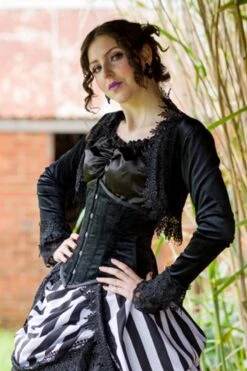 The Lilly In Black Velvet- Shortened Torso Underbust Victorian -Vintage Veil Clothing Store LinnetblackvelvetLilly