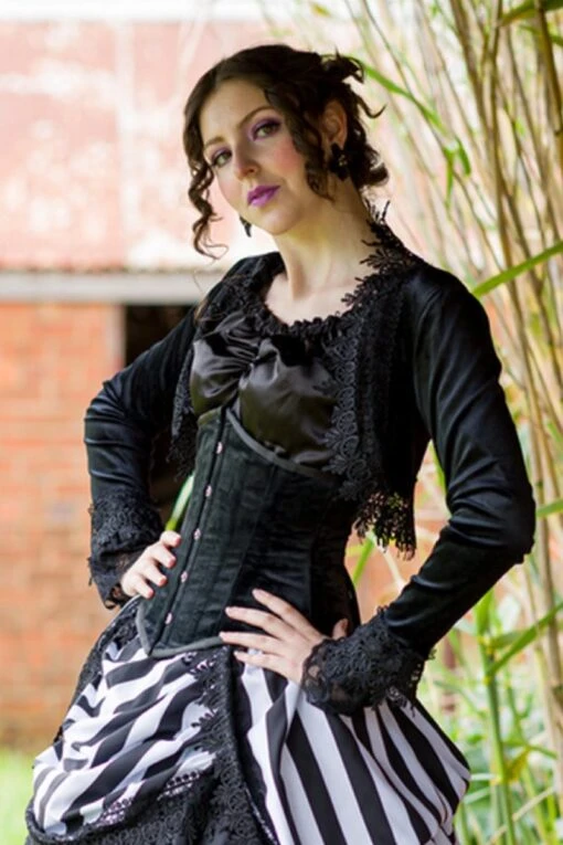 The Lilly In Black Velvet- Shortened Torso Underbust Victorian - Image 5