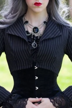 The Lilly In Black Velvet- Shortened Torso Underbust Victorian