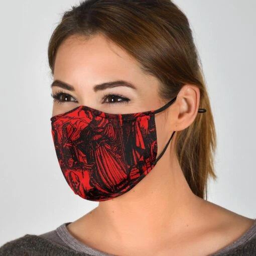 Dance Of Death Red- Women's Eco Reusable Face Mask - Image 2
