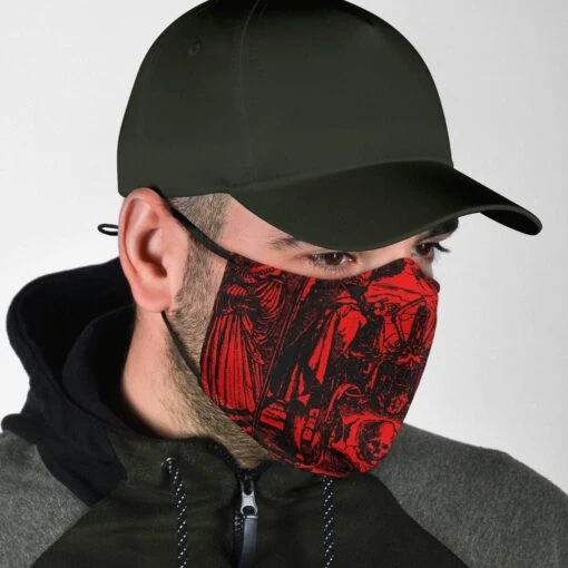Dance Of Death Red- Men's Washable Face Mask - Image 2