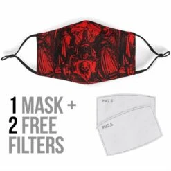 Dance Of Death Red- Women's Eco Reusable Face Mask -Vintage Veil Clothing Store MA765 ba11599d 6066 4b33 a152 5c5374b0b189
