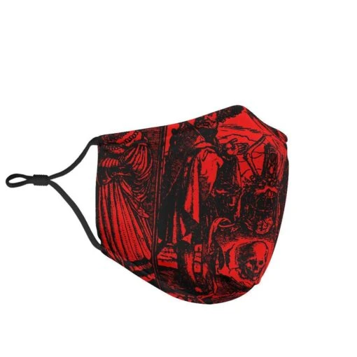Dance Of Death Red- Women's Eco Reusable Face Mask - Image 4