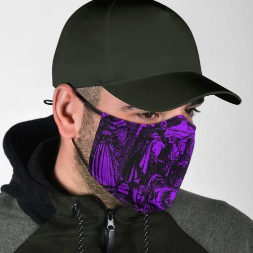 Dance Of Death Purple- Men's Washable Face Mask - Image 2