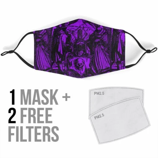 Dance Of Death Purple- Men's Washable Face Mask - Image 4
