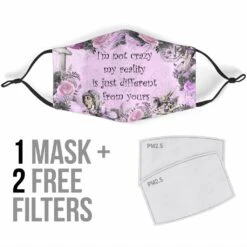 Alice In Wonderland Quote - Eco Washable Face Mask -Vintage Veil Clothing Store MAcraz2