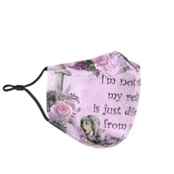 Alice In Wonderland Quote - Eco Washable Face Mask -Vintage Veil Clothing Store MAcraz3