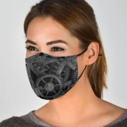 Grey Steampunk - Eco Washable Face Mask -Vintage Veil Clothing Store MS84steampunkgreymask1