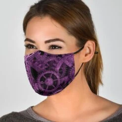 Purple Steampunk - Eco Washable Face Mask -Vintage Veil Clothing Store MS85steampunkpurplemask1
