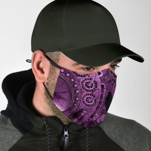 Purple Steampunk - Men's Washable Face Mask - Image 2